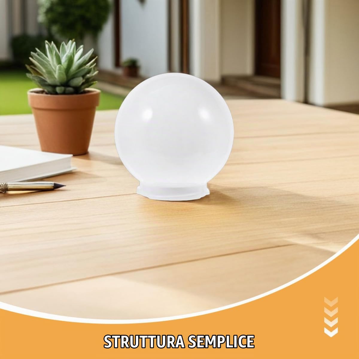 Luxshiny Paralume Globo Bianco Di Ricambio In Acrilico Con Paralume A Globo Tondo A Sfera Tondo Per Lampada Giardino Esterno Cortile
