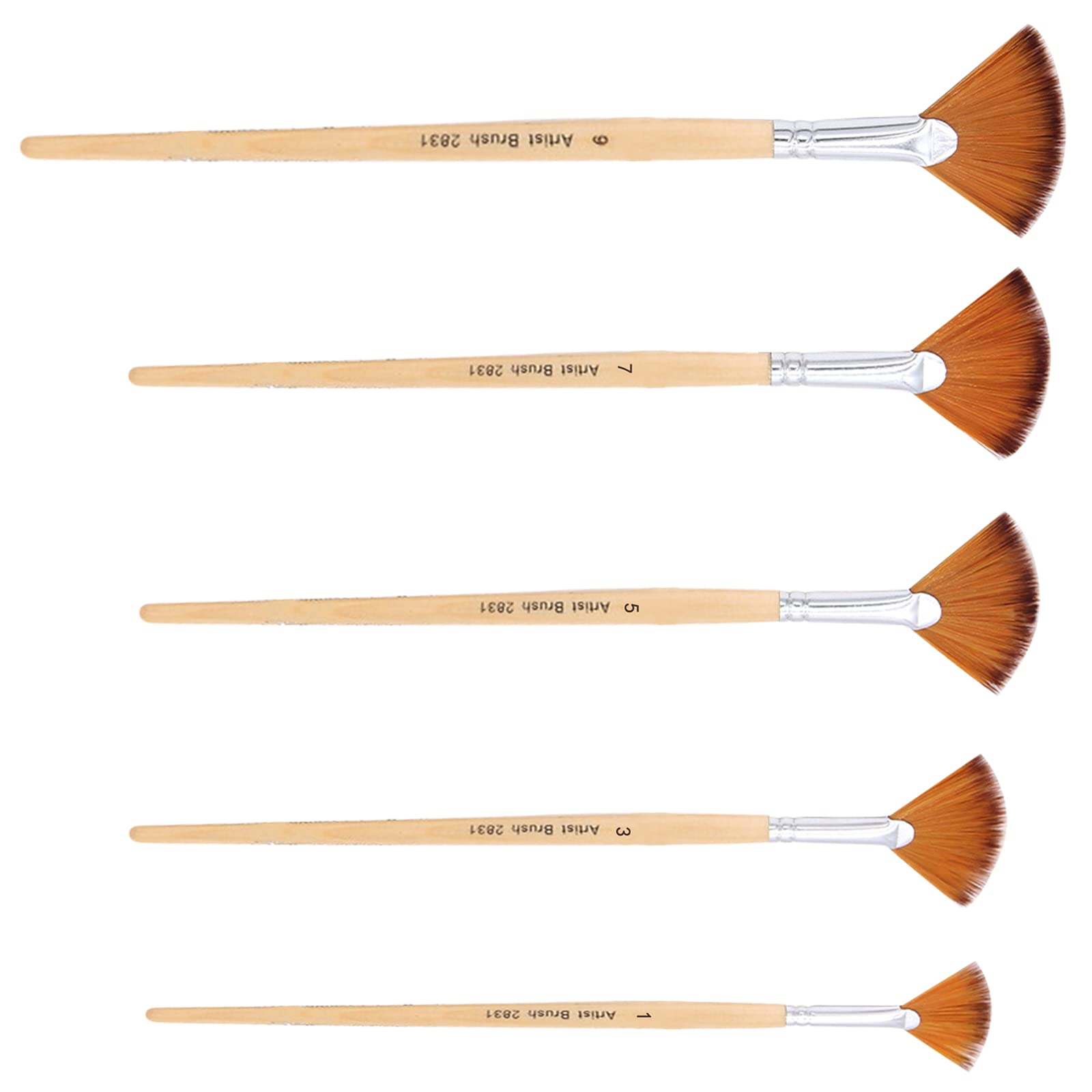Buy Zngou 5 Pcs Artist Fan Brushes Set, Professional Fan Brush Set Fan