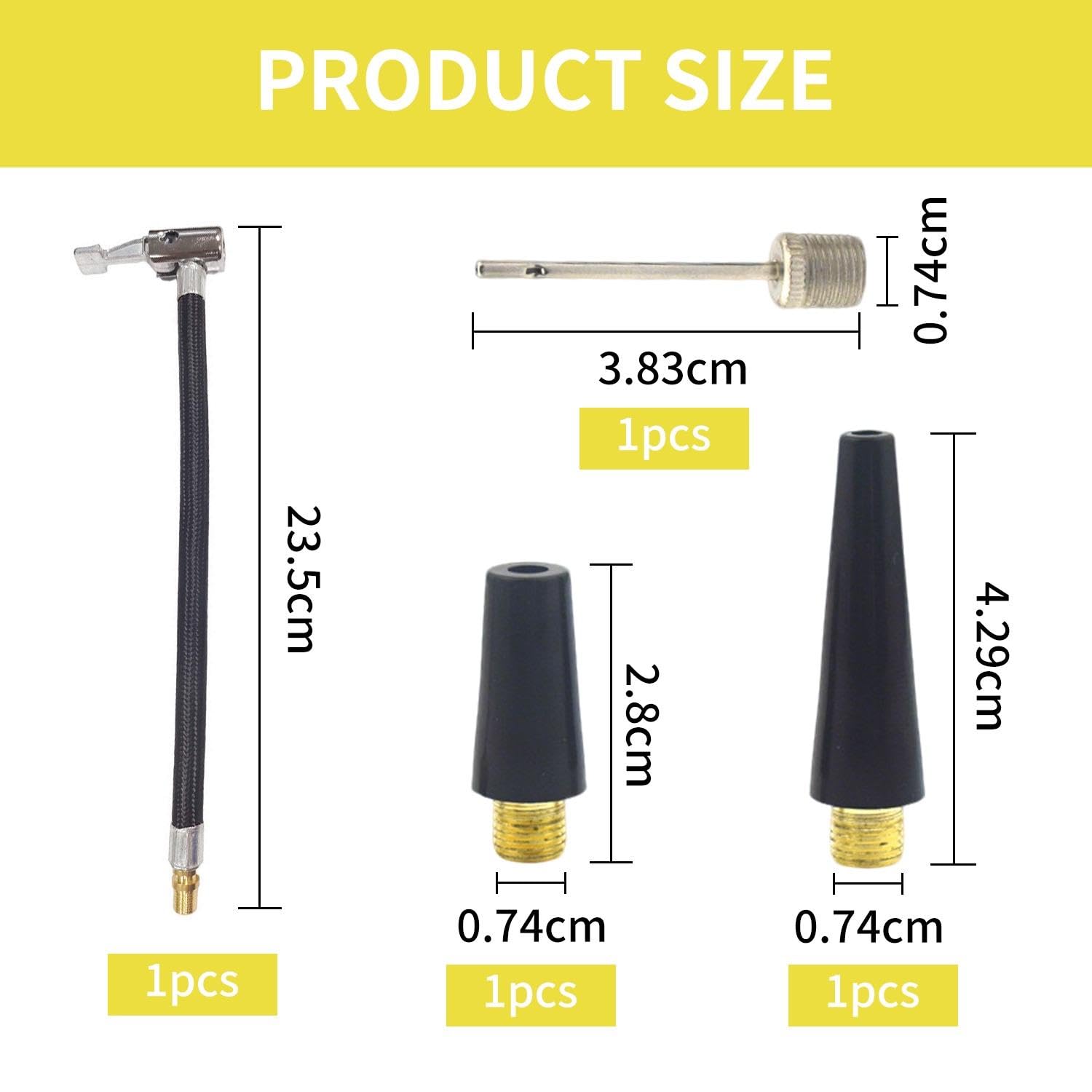 Tubo Gonfiabile Da 1 -Parte E 3 Pezzi Di Ugelli Di Aria In Metallo, Strumenti Di Estensione Dell'Ugello Della Valvola, Tubo Di Flazione Dei Pneumatici, Accessori Per Pneumatici.