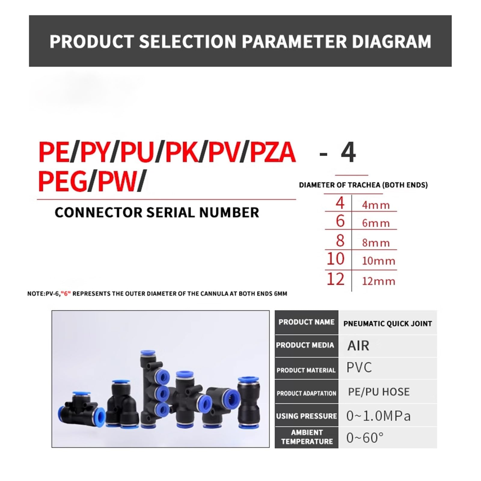 20~100 piezas PU PV PE PY PM SA PZA PM accesorios neumáticos 4 mm 6 mm 8 mm 10 mm 12 mm manguera de aire de plástico acoplamientos rápidos conectores de tubería(PZA(100PCS),8mm)
