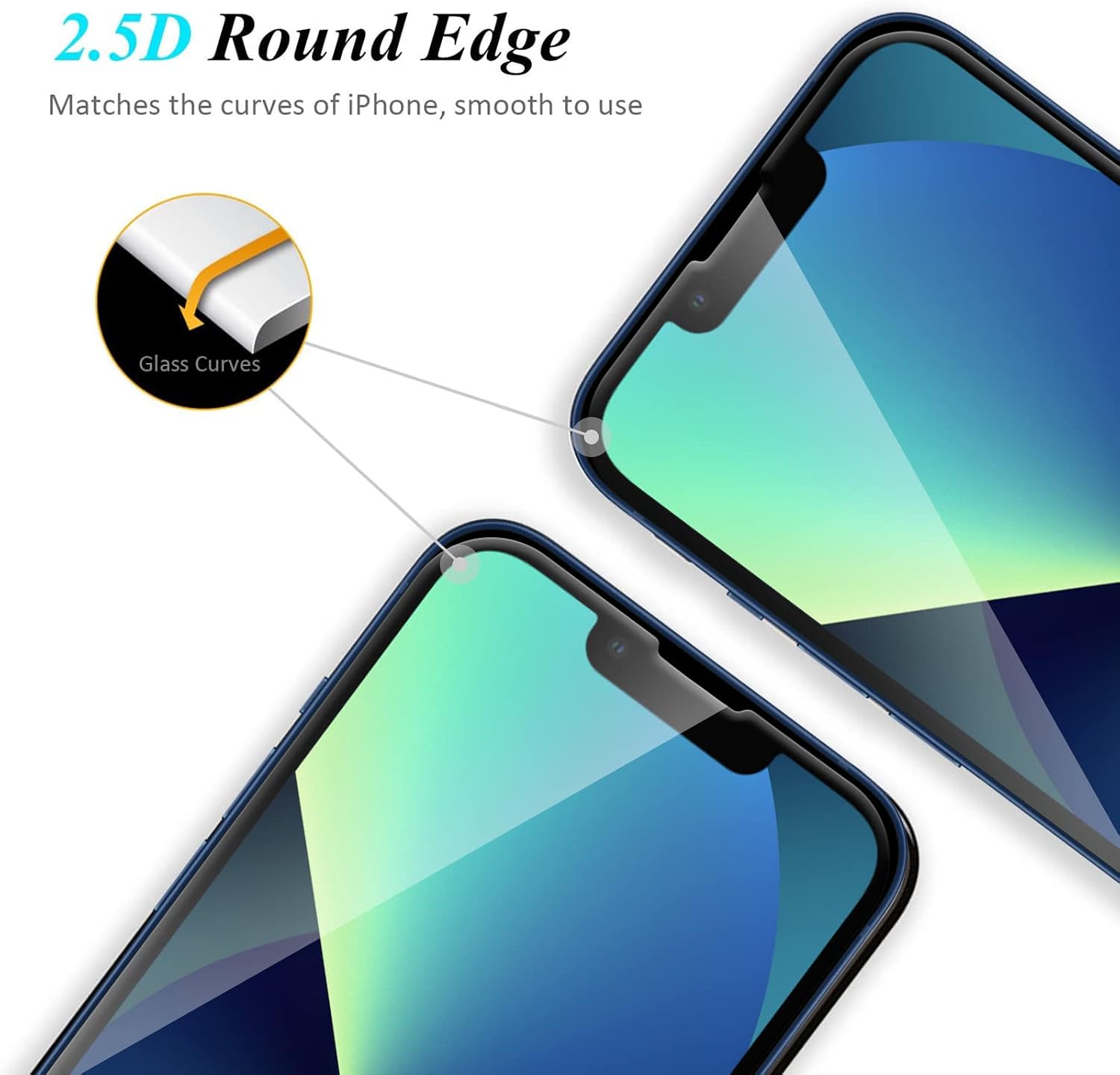ICHECKEY [ 2 Pack ] Screen Protector Compatible for iPhone 13/13 pro/14, 2.5D Premium HD Clear Tempered Glass Screen Protector Cover for Apple iPhone 13/13 pro/14 6.1"