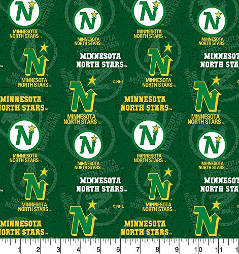 Officially Licensed NHL Cotton Fabric- Minnesota North Stars Cotton Fabric with Tone on Tone Design