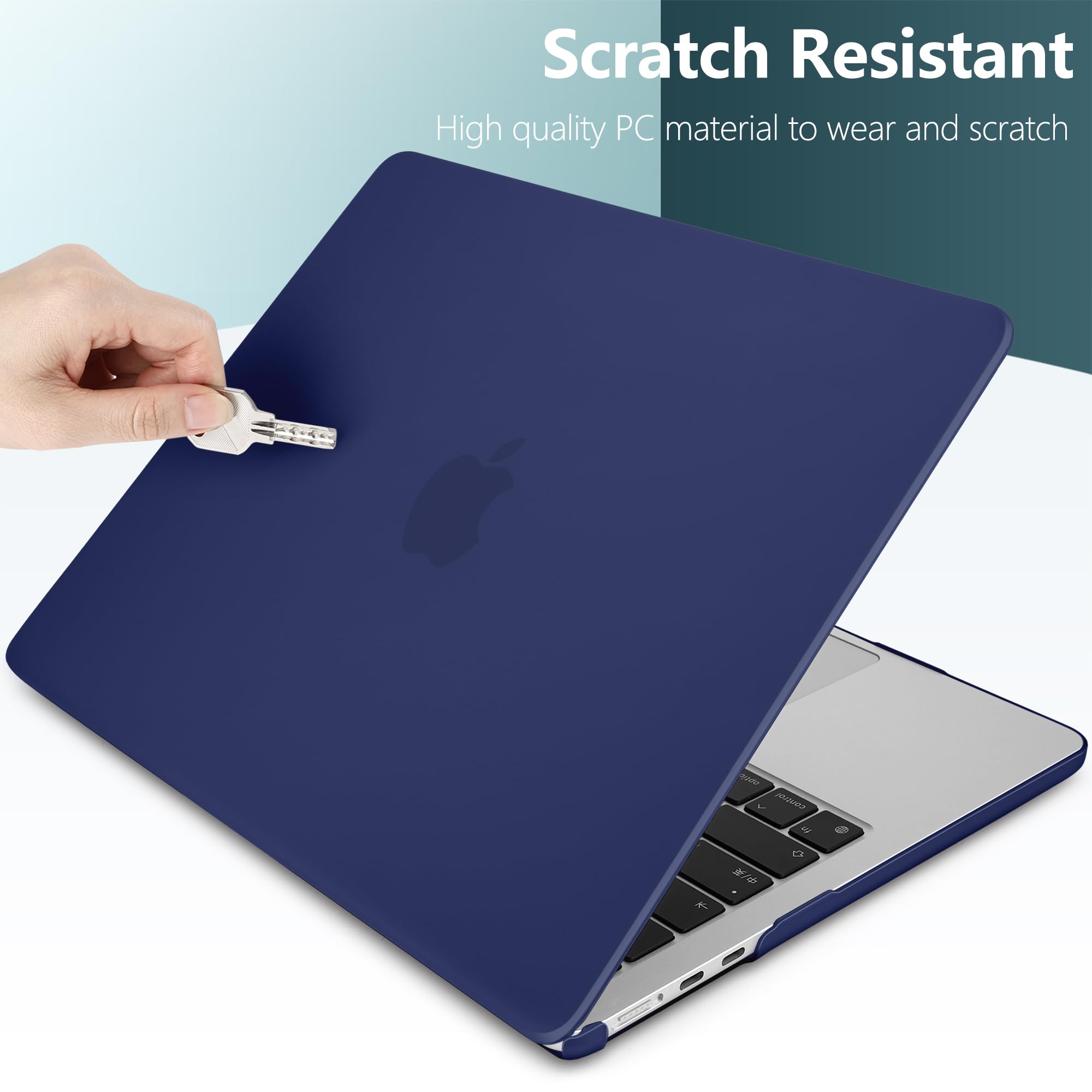 TWOLSKOO Funda para MacBook Air M3 de 13.6 pulgadas 2022 2023 2024 versión A2681 M2 A3113, carcasa rígida mate esmerilada con película Trackpad, cubierta de teclado y película para pantalla para