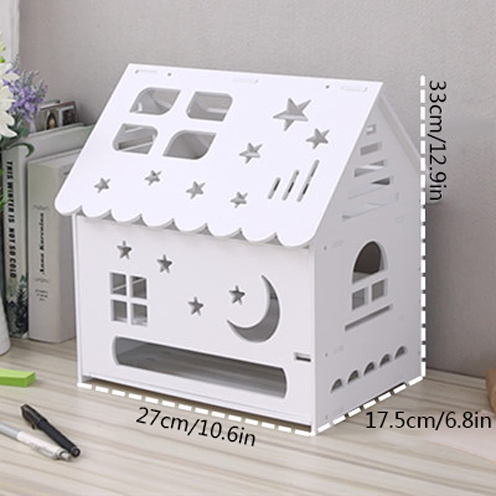 Kabelmanagement-Box Multifunktionale Kabelmanagement-Box Desktop-Router-Aufbewahrungsbox Kreative Hausform Kabel-Organizer-Box zum Verstecken und Verbergen von Steckdosenleisten Kabelbox Kabelaufbew