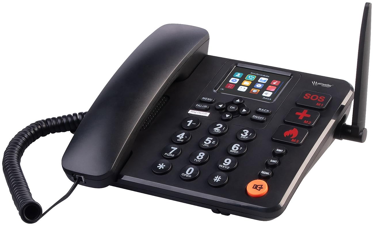 Communications Dual SIM Telefon: 4G-Tischtelefon, Notruf, SMS, Versandrückläufer (SIM Lock frei Telefon, 4G-Tischtelefon mit Dual)