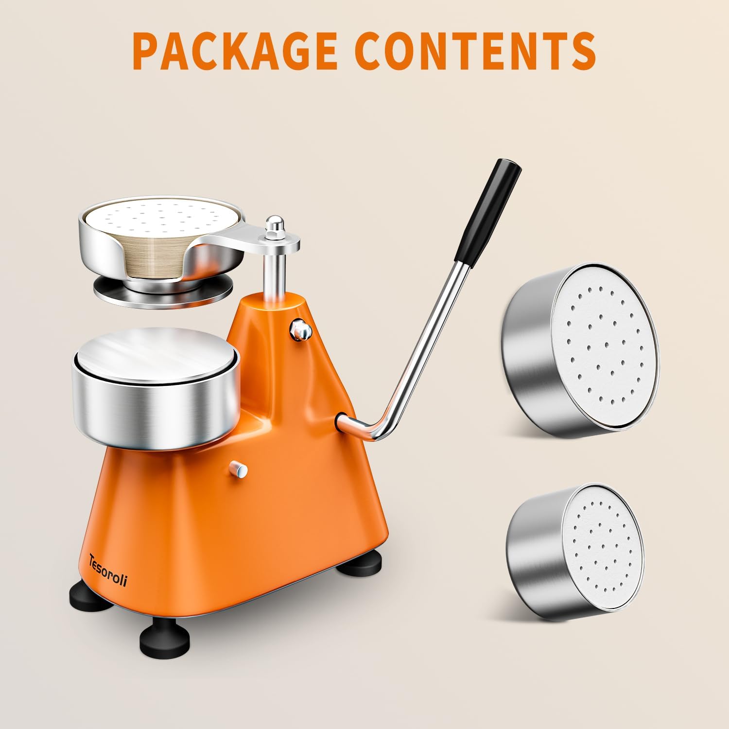 3 - in - 1 Commercial Burger Patty Maker, Hamburger Beef Patty Press Stainless Steel Bowl, Heavy - Duty Meat Forming Processor(4/5/6 - inch), Meat Forming Processor with 1500 Pcs Patty Papers