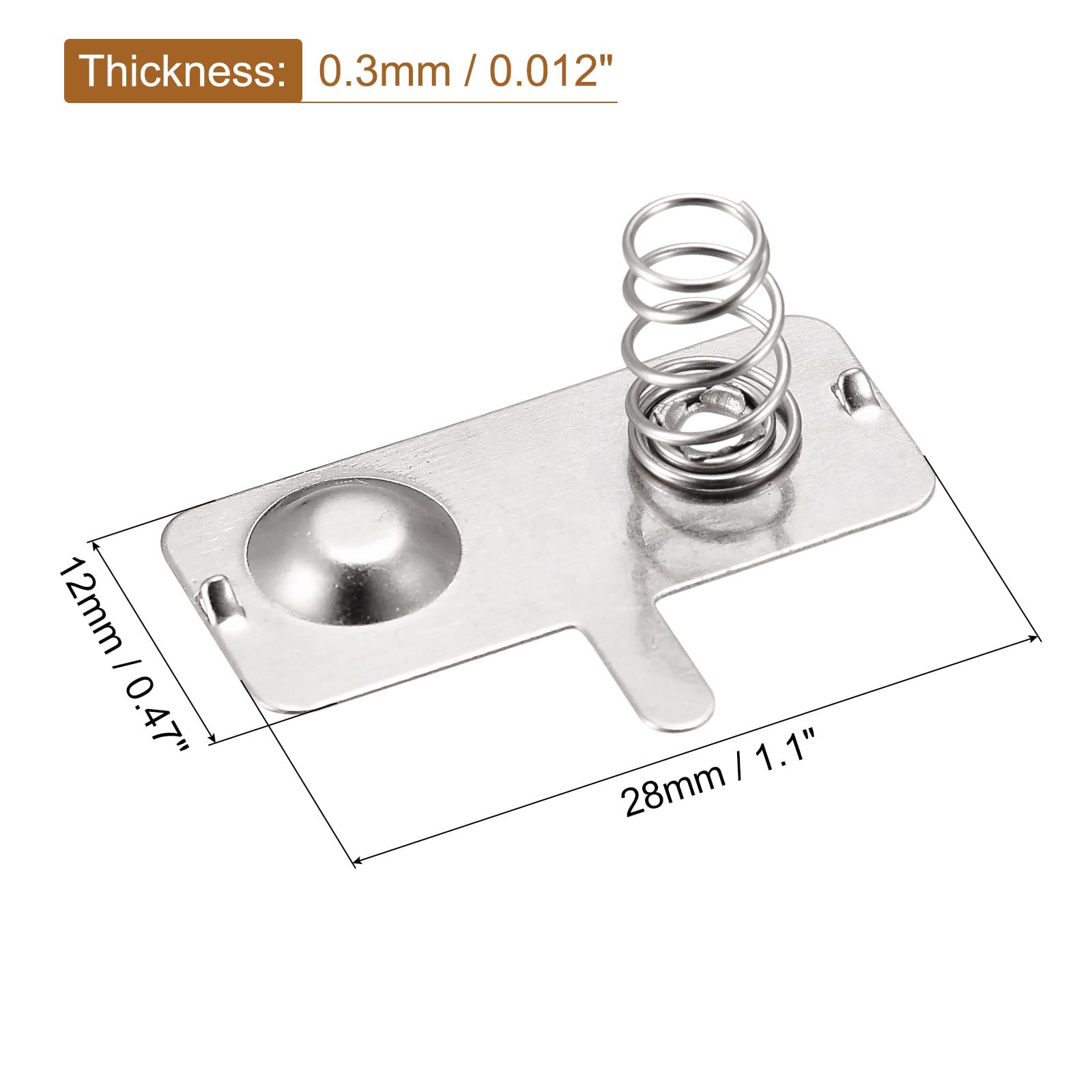 MECCANIXITY Battery Spring Plate AA Battery Spring Contact Nickel Plate 28mmx12mm 20 Pcs