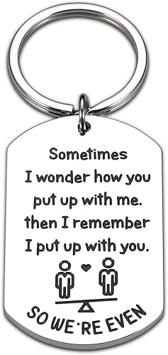 Llavero para esposo esposa regalo para el día de San Valentín aniversario cumpleaños boda regalo de esposa marido novia regalo de Navidad para