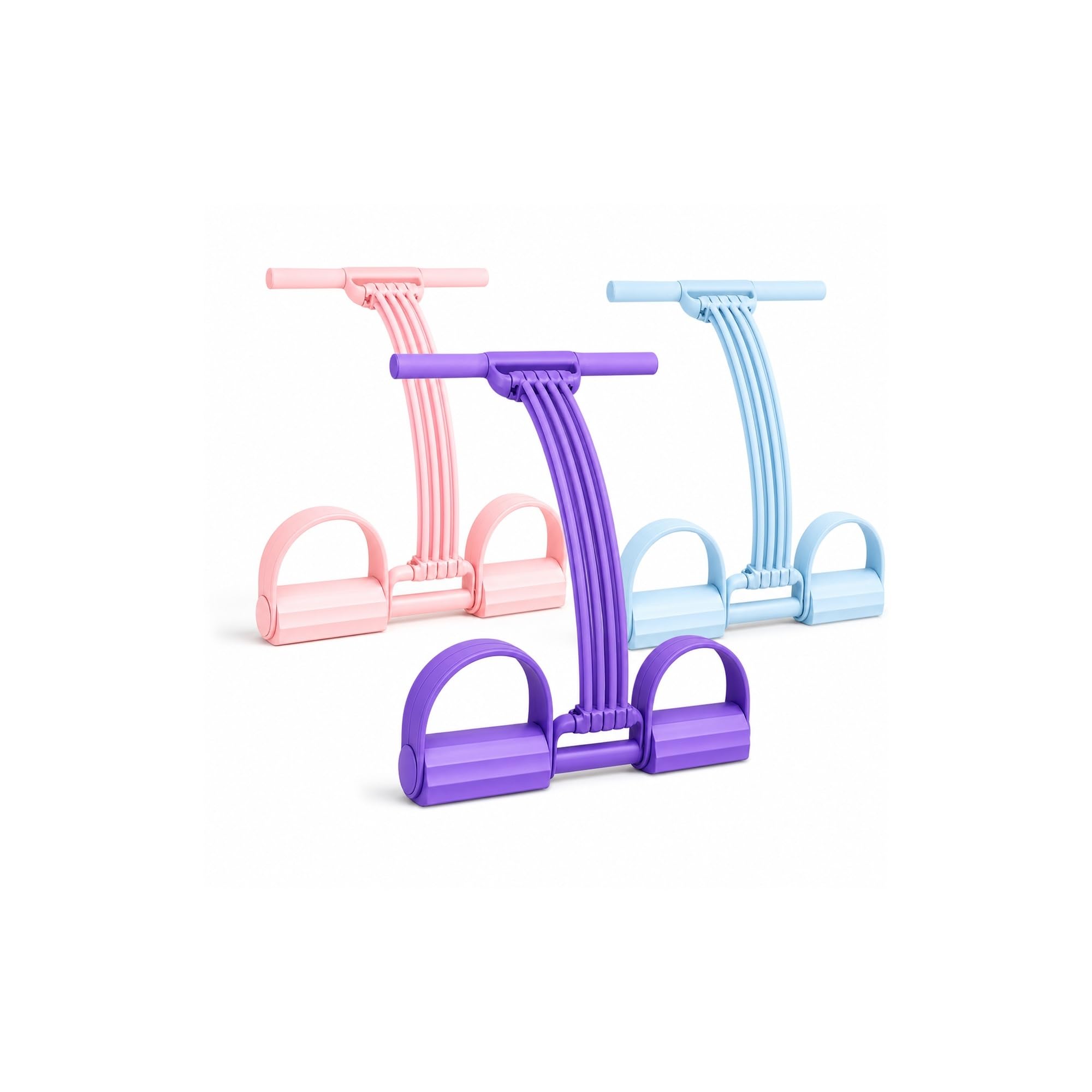 Pedal Resistance Band Trainer for Full Body Workouts | NBR Pedals And Foam Handles, Home Fitness, Adjustable Tension, 8-Tube Design
