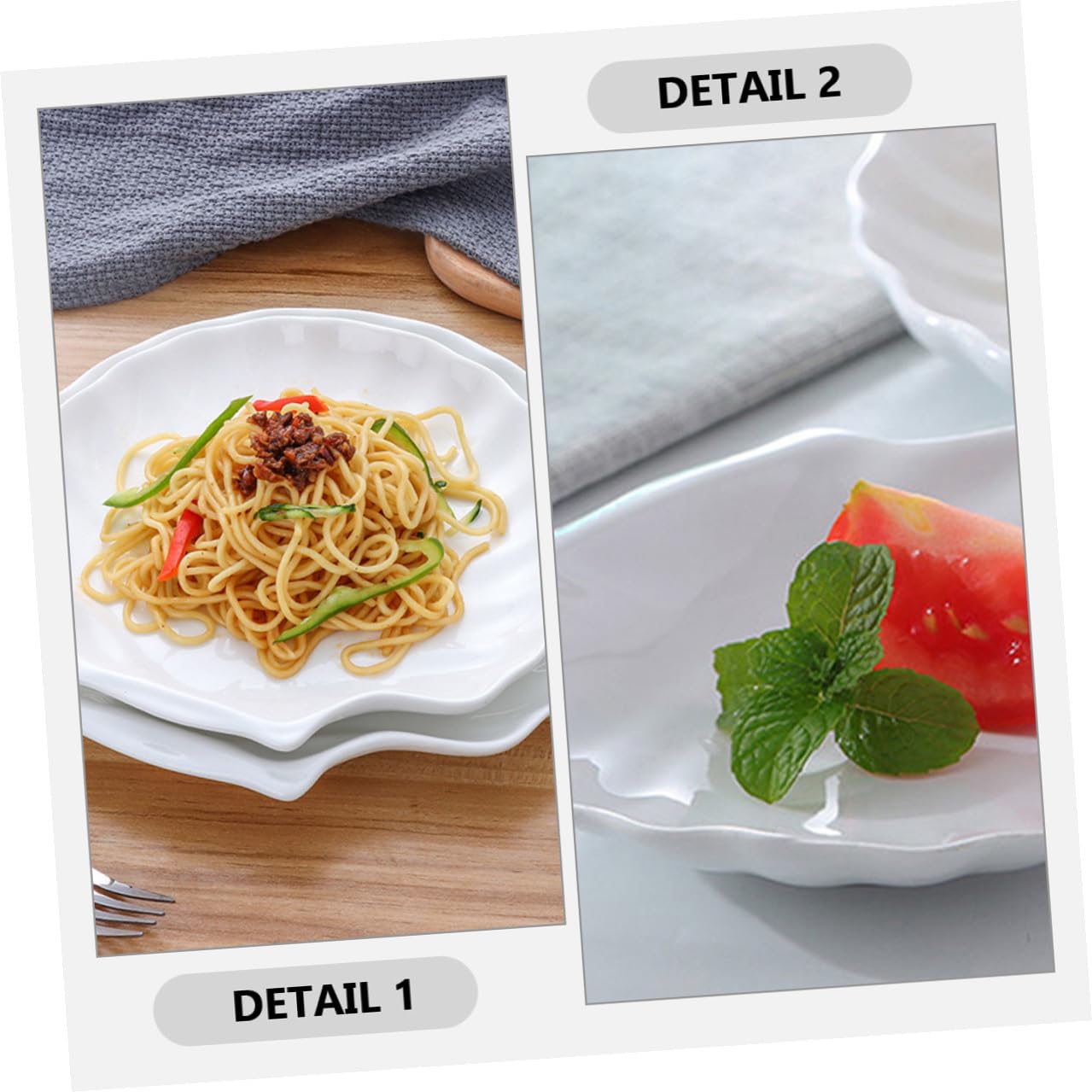 2 Pezzi Piatti da Portata in Ceramica Forma di Vassoio Decorativo Riutilizzabile per Cena per BBQ Torta Pasta Insalata Facile da Pulire e Conservare