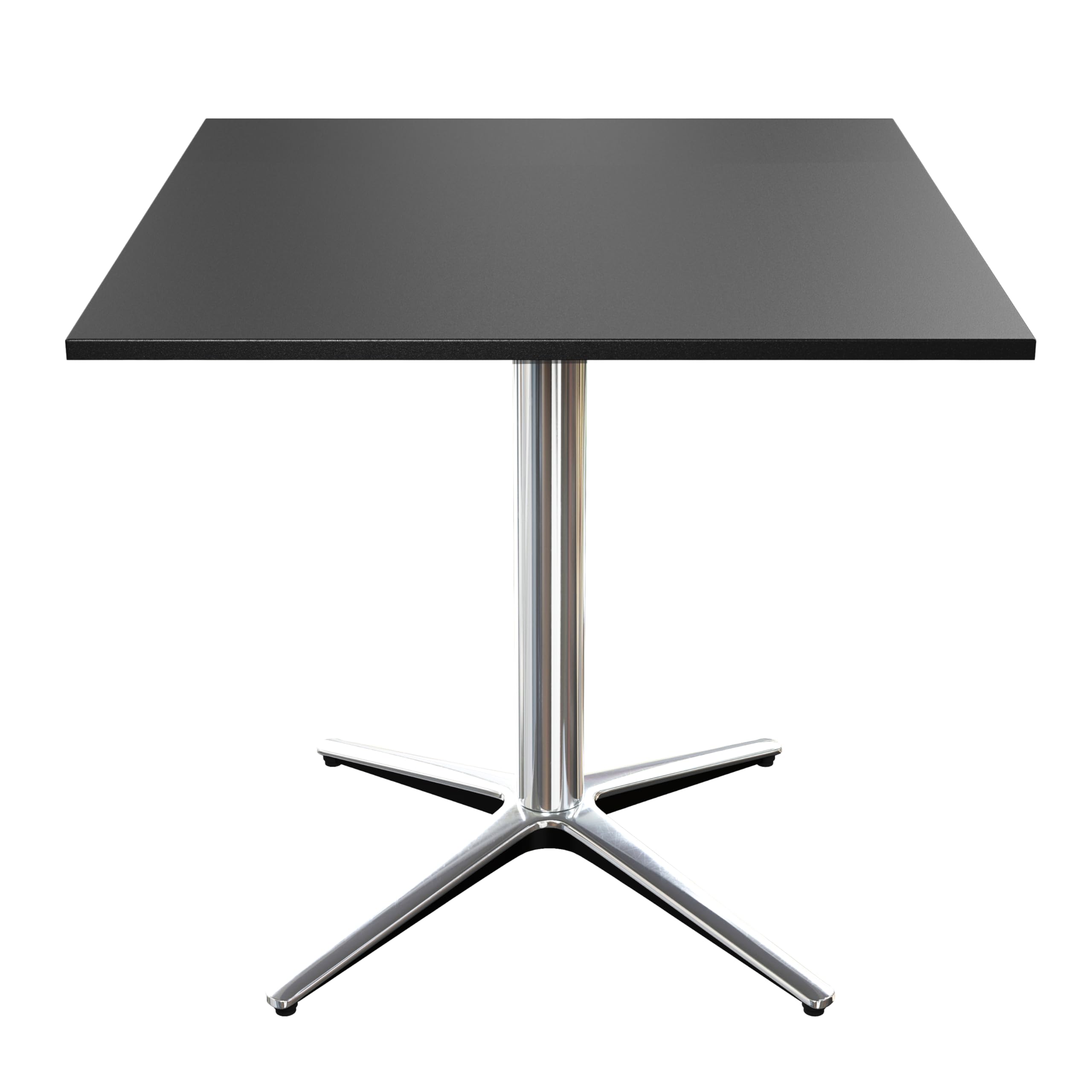 PHI VILLA 31" Outdoor Metal Square Bistro Table w/Pedestal Base