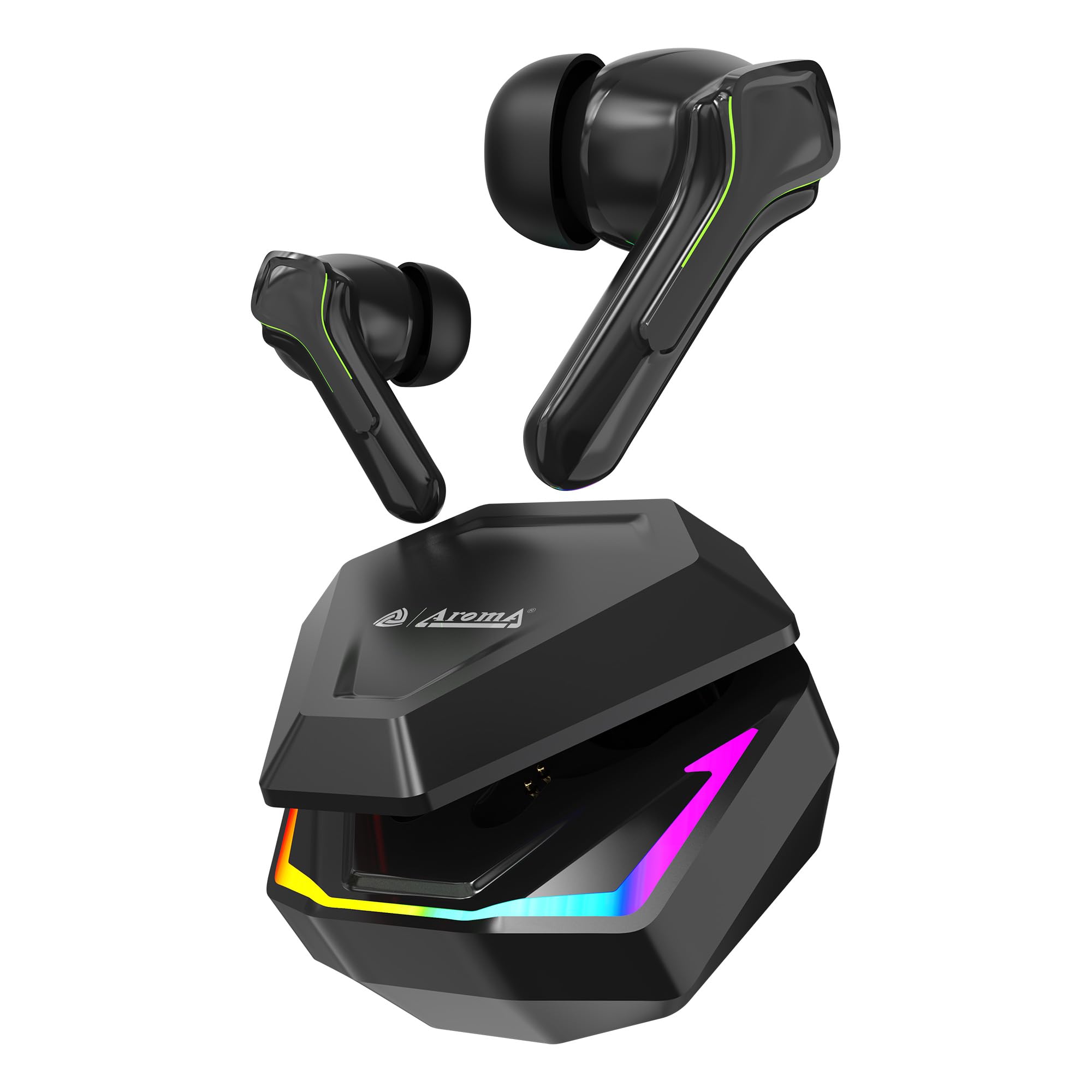 aroma nb138 bound pro upto 60hr playtime*dual paring, bt v5.3 fast charging heavy bass bluetooth