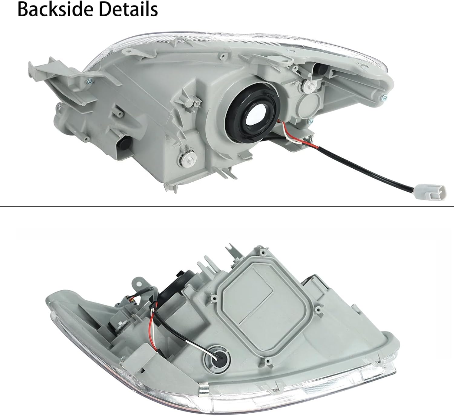 Pair Headlights Assembly Set OE Style For 2007 2008 2009 2010 2011 Toyota Yaris Base S 4-Door Sedan Replacement Headlamps Chrome Housing Amber Corner Driver & Passenger Side TO2518108 TO2519108