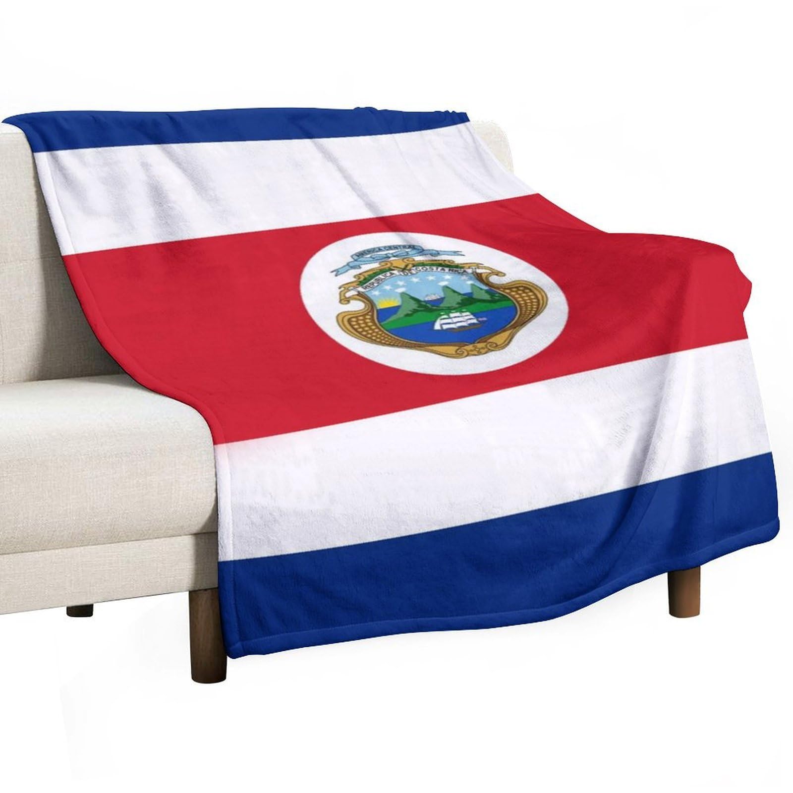 CGSBNGHA Costa Rica Rican Flag Flannel Fleece Blanket Lightweight Soft Throw Blankets for Sofa Couch Bed Chair