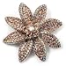 Produktbild Festliche "Blumen" Brosche mit pfirsichfarbenen Swarovski-Kristallen (Silberfarben)