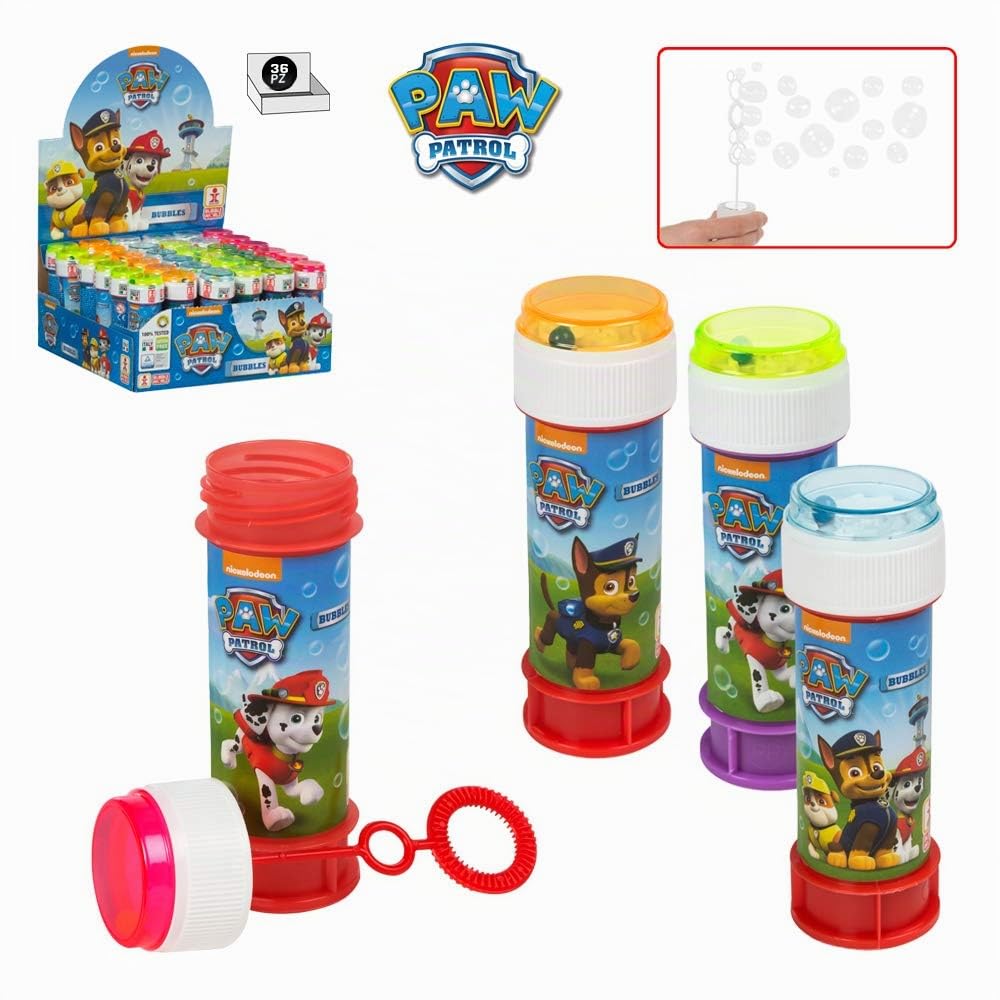 Dulcop Paw Patrol Set di 36 tubetti di Bolle di Sapone, 103693000, 60 ml