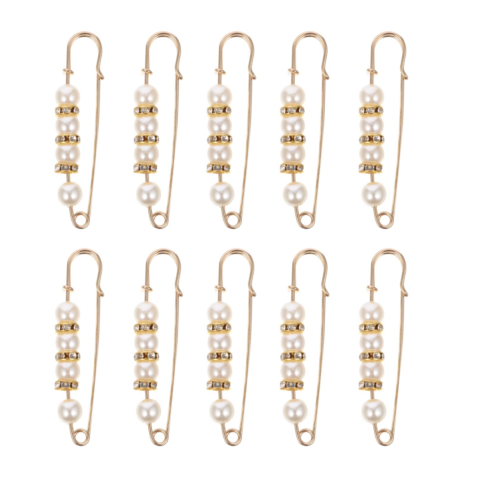 Épingles à nourrice robustes avec perles ARTIBETTER pour vêtements et cardigans x10