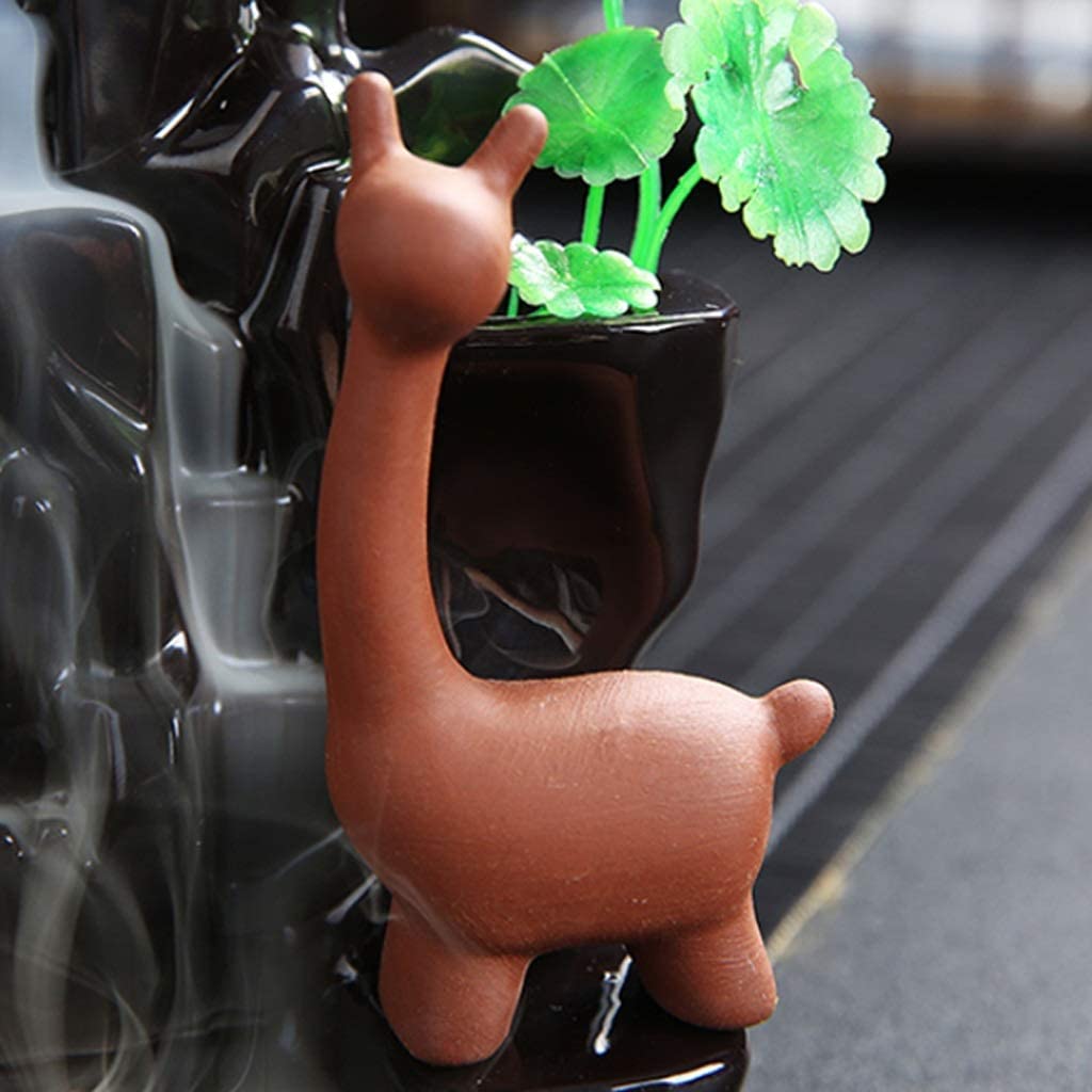 Porta Incenso Bruciatore Incenso Bruciatore Di Incenso A Riflusso Di Animali Coni Di Incenso In Ceramica Fatti A Mano Regalo Di Incenso A Cascata Di Riflusso Portaincenso Per Famiglia(Elephant)