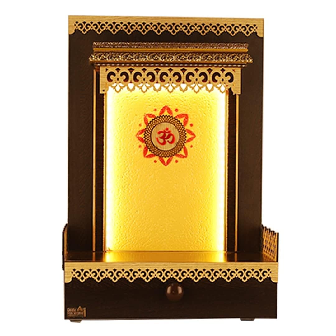 Designer Temple With LED Light for Home and Office | Home Temple | Puja Mandir |Wall Hanging & Table Top Home Mandir/Pooja Mandir For Home