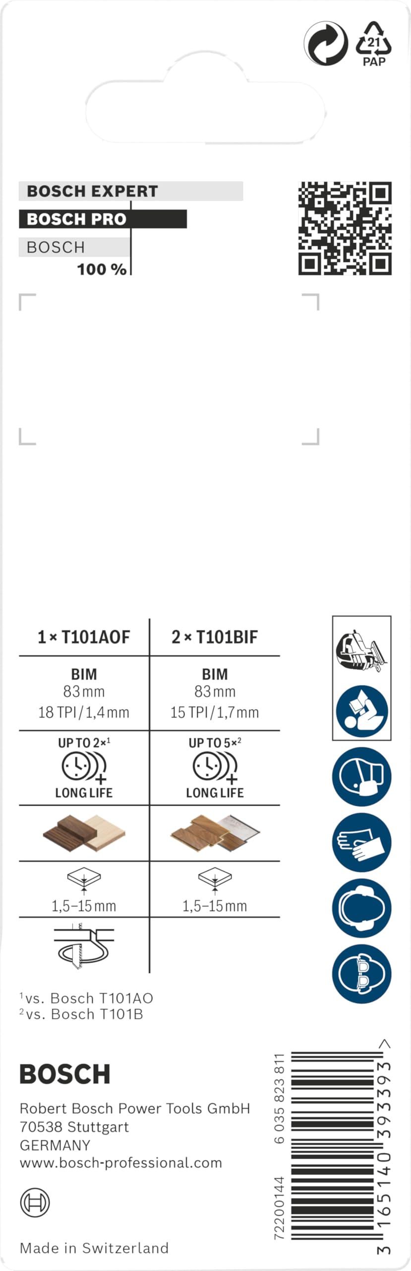 Bosch Professional Tools, 3 unidades, Laminate - Corte recto