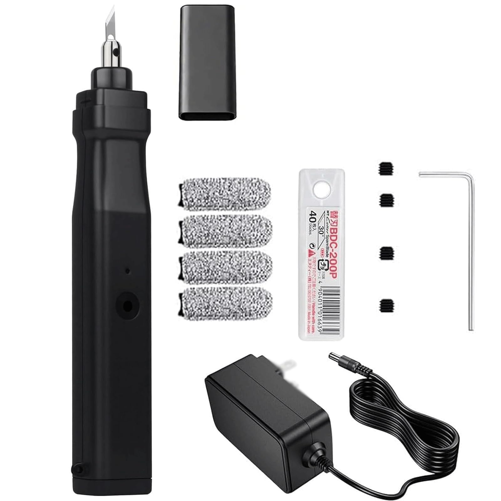 Przenośna wycinarka ultradźwiękowa, ręczna maszyna do cięcia ultradźwiękowego ze wskaźnikiem trybu, 40 wymiennych ostrzy, do samodzielnego cięcia modeli drukowanych 3D, PCW, tworzywo sztuczne