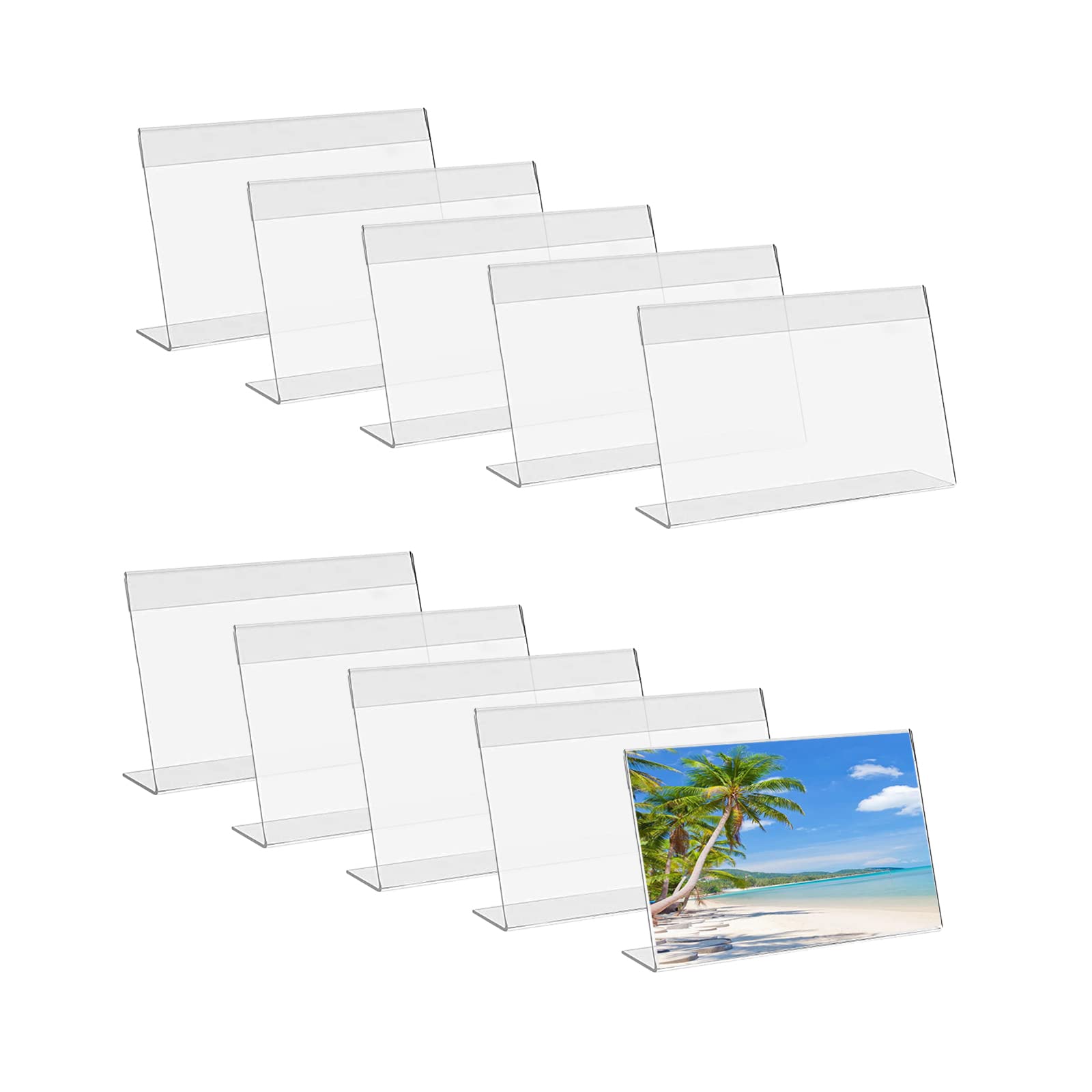 Honatrv 10 Piezas Soportes de Exhibición de Libros Acrílicos, Porta Carteles Transparente, Papel Fotográfico 10x15 para Menús, Volante, Libros y Foto(A6)