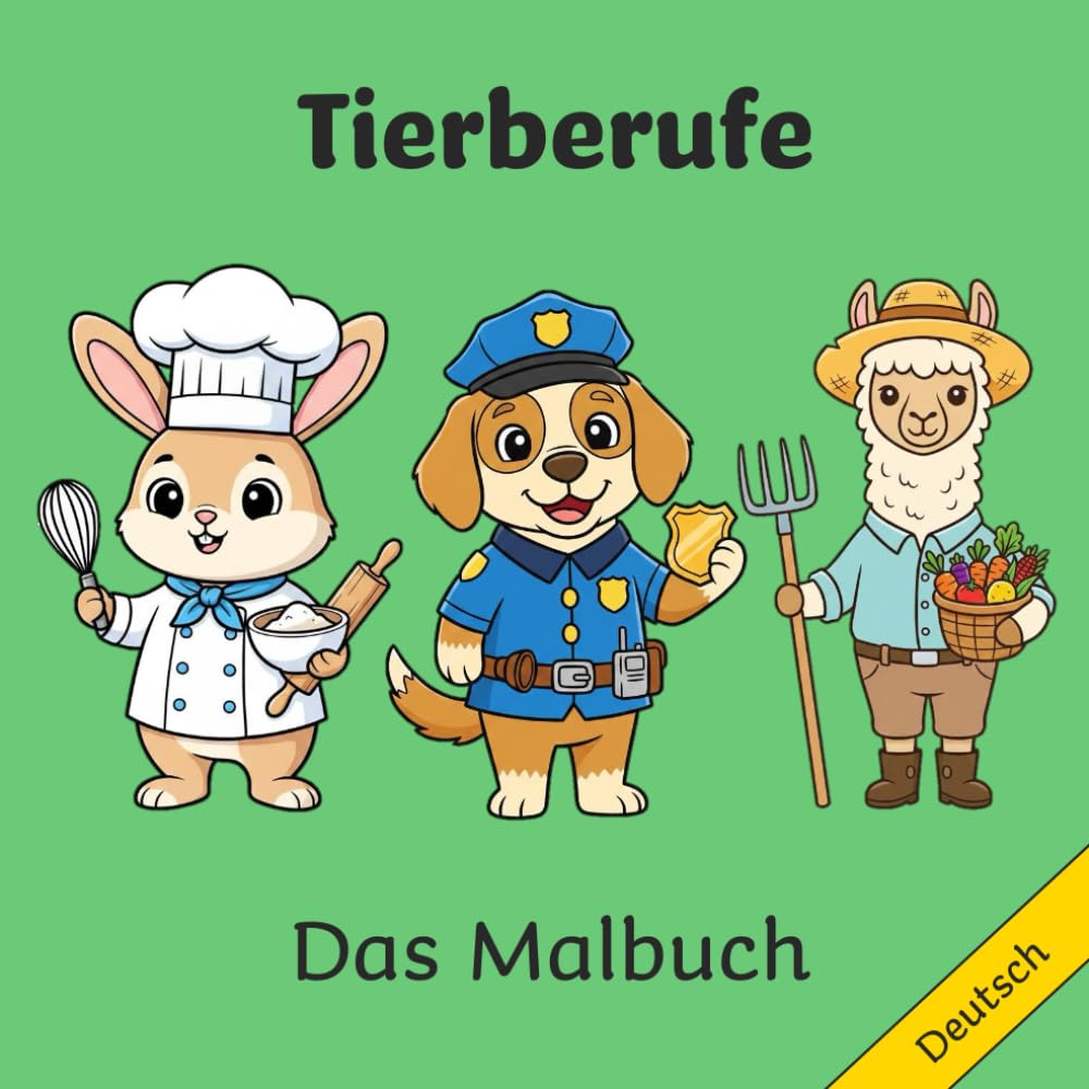 Tierberufe: Das Malbuch: Deutsch (Animals At Work Around The World)
