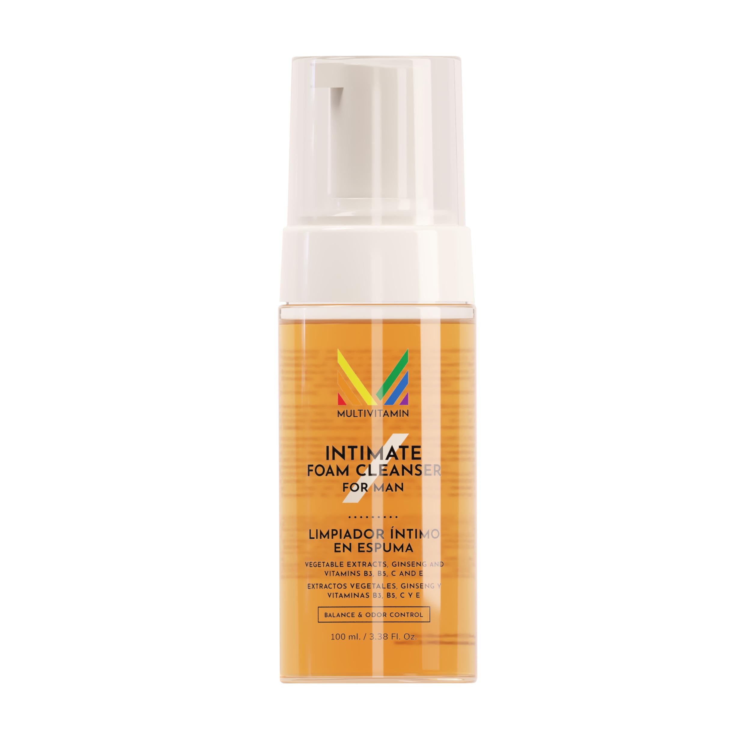 Gel Intimo Para Pene y Testículos, 100 ml | Limpiador Genital Formato Espuma Sin Aclarado | Jabón Intimo Para Hombre Con Acción Calmante | Apto Para Piel Sensible | Fabricado en España - Multivitamin