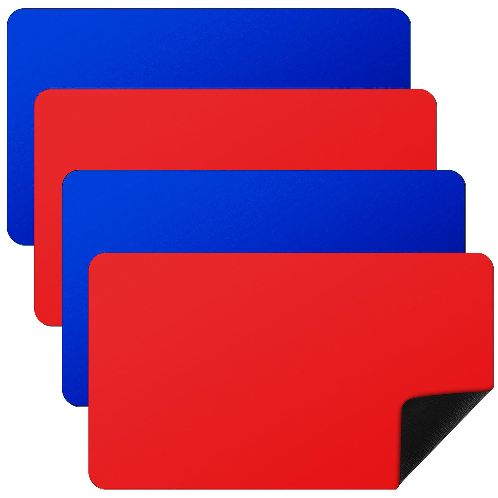 Ecally 4 Pcs Card Game Mats, 24 x 14 Inch, Playmat Table, Red, Blue