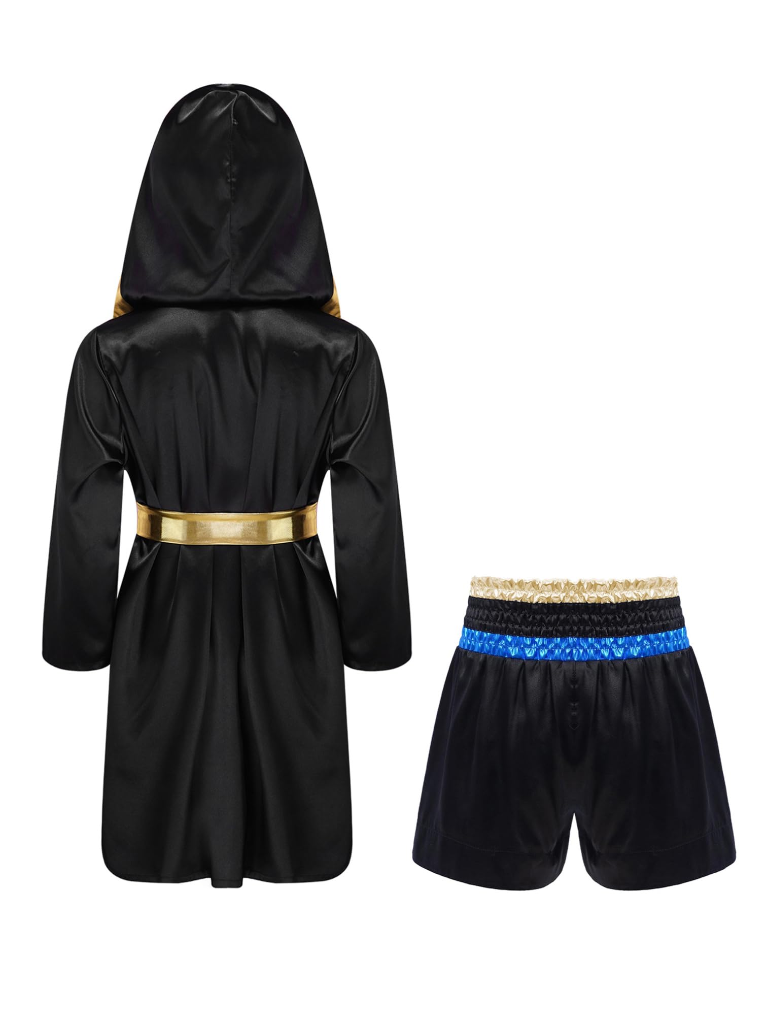 TiaoBug Boxe Pantaloncino Bambino con Cappotto da Pugile Pantaloncini Muay Thai MMA Kickboxing Costume da Allenamento da Pugile Completo da Grappling Arti Marziali