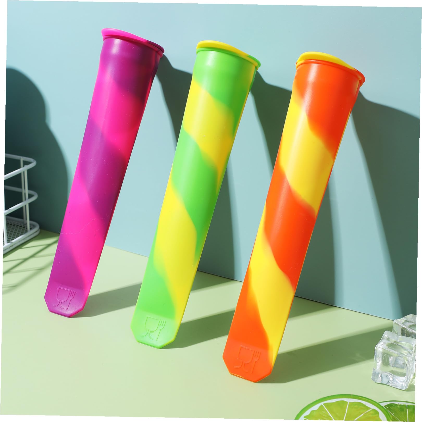 Luxshiny 12pièces Moules à Glace Silicone Moules à Yaourt Et Crème Glacée Pour Garçon Fille Et Adultes Flexibles Et Réutilisables