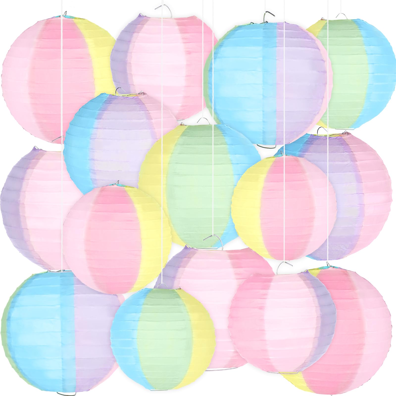 Photo 1 of 15PCS Beach Ball Paper Lanterns Pastel Color Hanging Lantern for Summer Pool Party Decorations Macaron-Colored Neon Hanging Paper Lanterns for Summer Swimming Beach Birthday Outdoor Indoor Decoration
