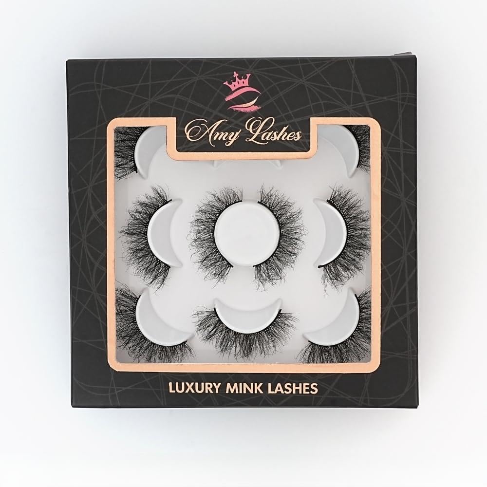 5 Pair Medium False Eyelashes | Reusable Lash For Occasions & Festive Makeup (Plum)-image-47