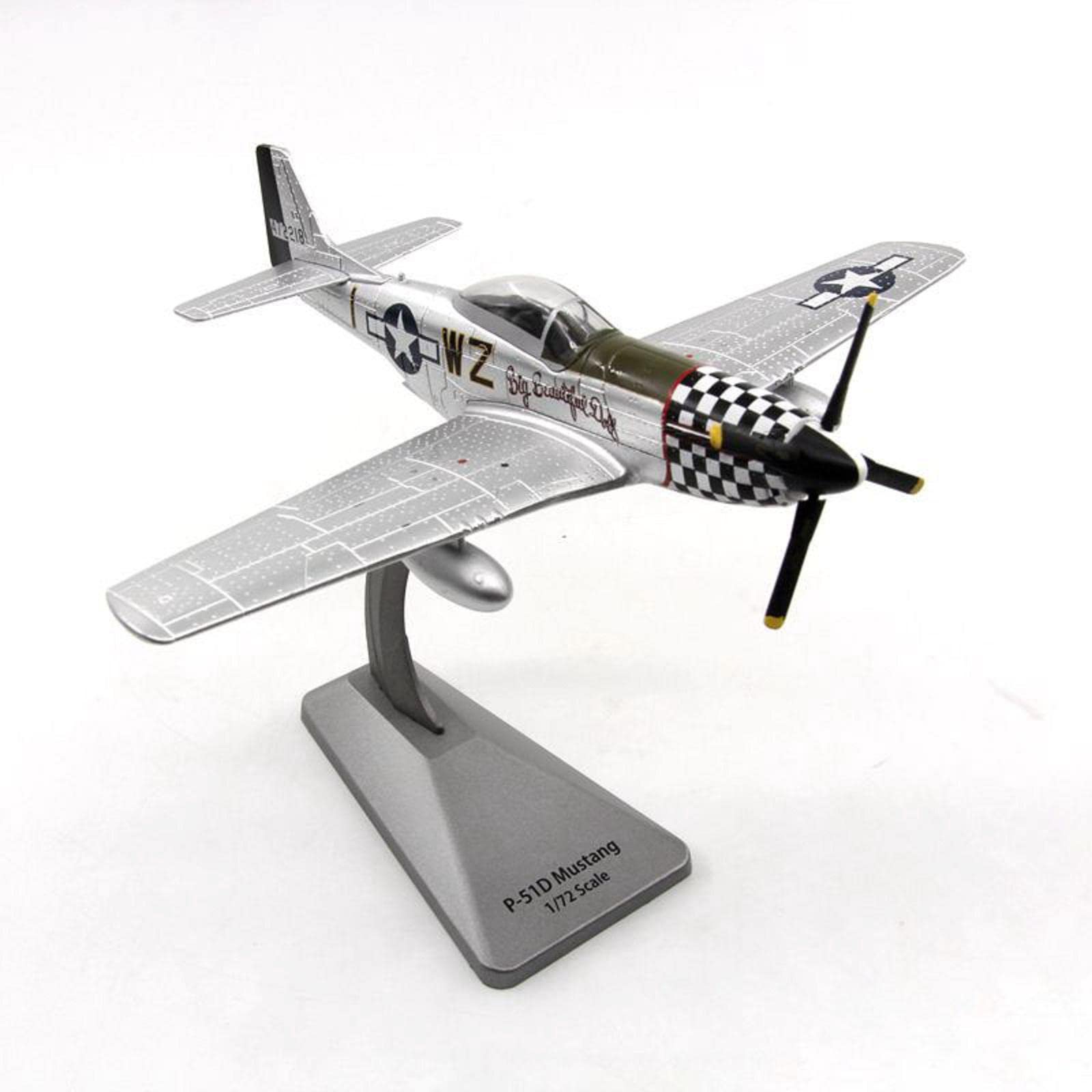 TECKEEN Modèle d'avion de chasse Mustang P-51 à l'échelle 1/72 en alliage moulé sous pression pour collection