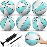 Honoson 6 Pack Water Pool Basketball Swimming Pool Rubber Waterproof Basketball for Summer Lake Party Favors(8 Inch,Water Blue)