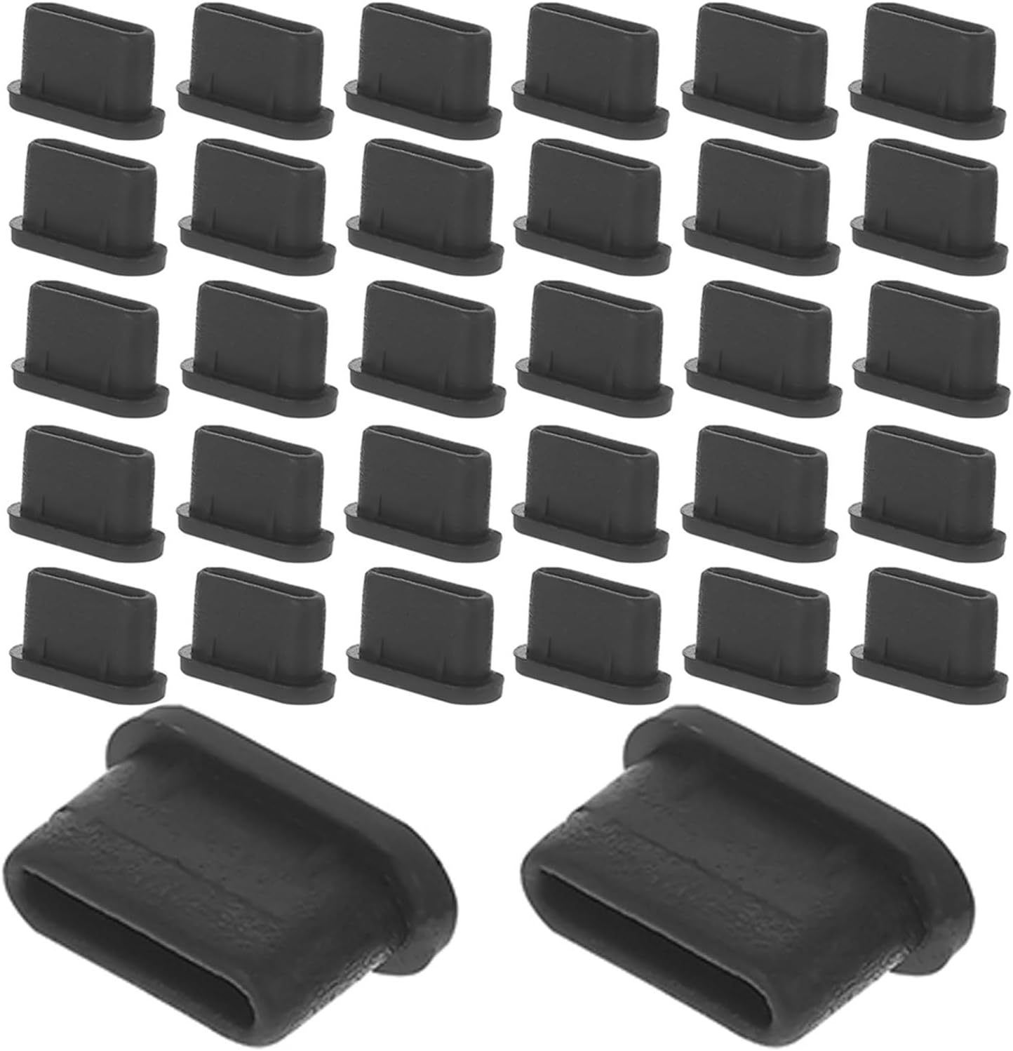 600pcs USB C Dust Plug Silicone Cover for Phones and Tablets Black
