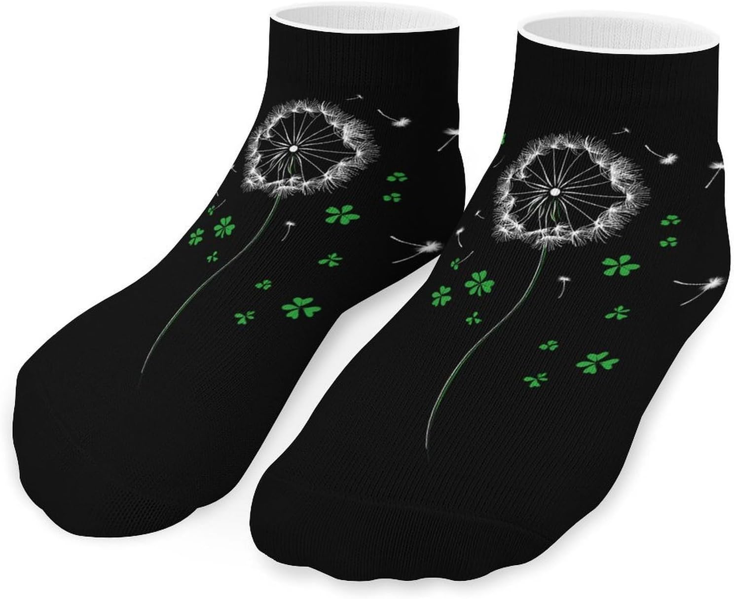 Clover Dandelion St Patricksday 5 Pairs Ankle Socks for Men Women No Show Low Cut Athletic Short Socks