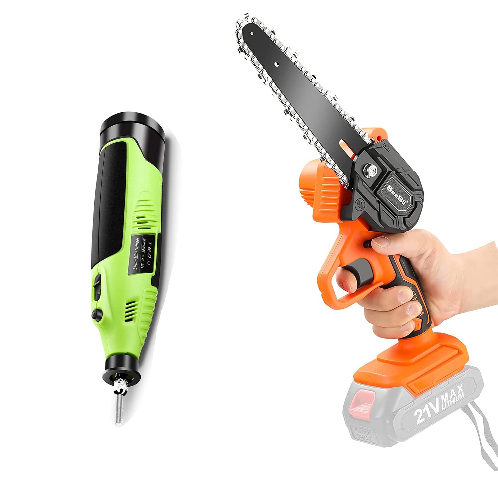 6inch Mini Chainsaw+Cordless Chainsaw 