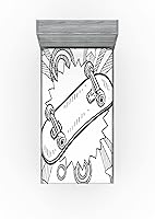 Vista 61 de Ambesonne - Sábana bajera ajustable multicolor, en colores y tres tamaños Azul y gris