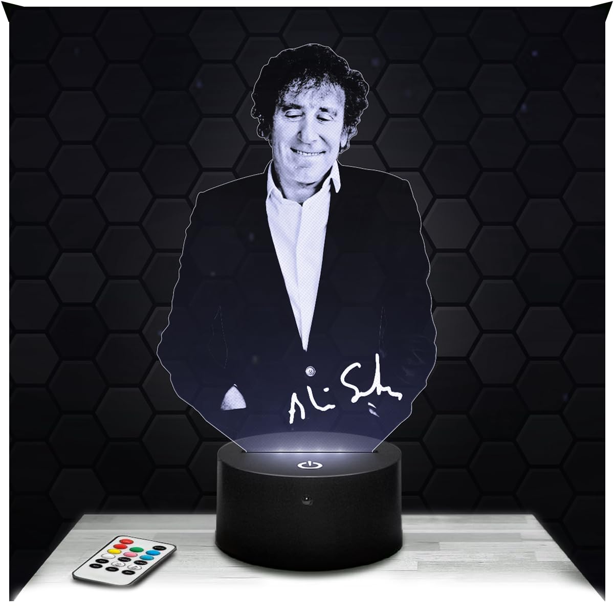 Lampephoto.fr - Alain Souchon 3D Lamp, Night Light 3D LED Illusion Lamp, French Variety Singer, Gift idea for Boys and Girls, Night Light for Children's or Adult's Bedroom, Gifts Merchandising