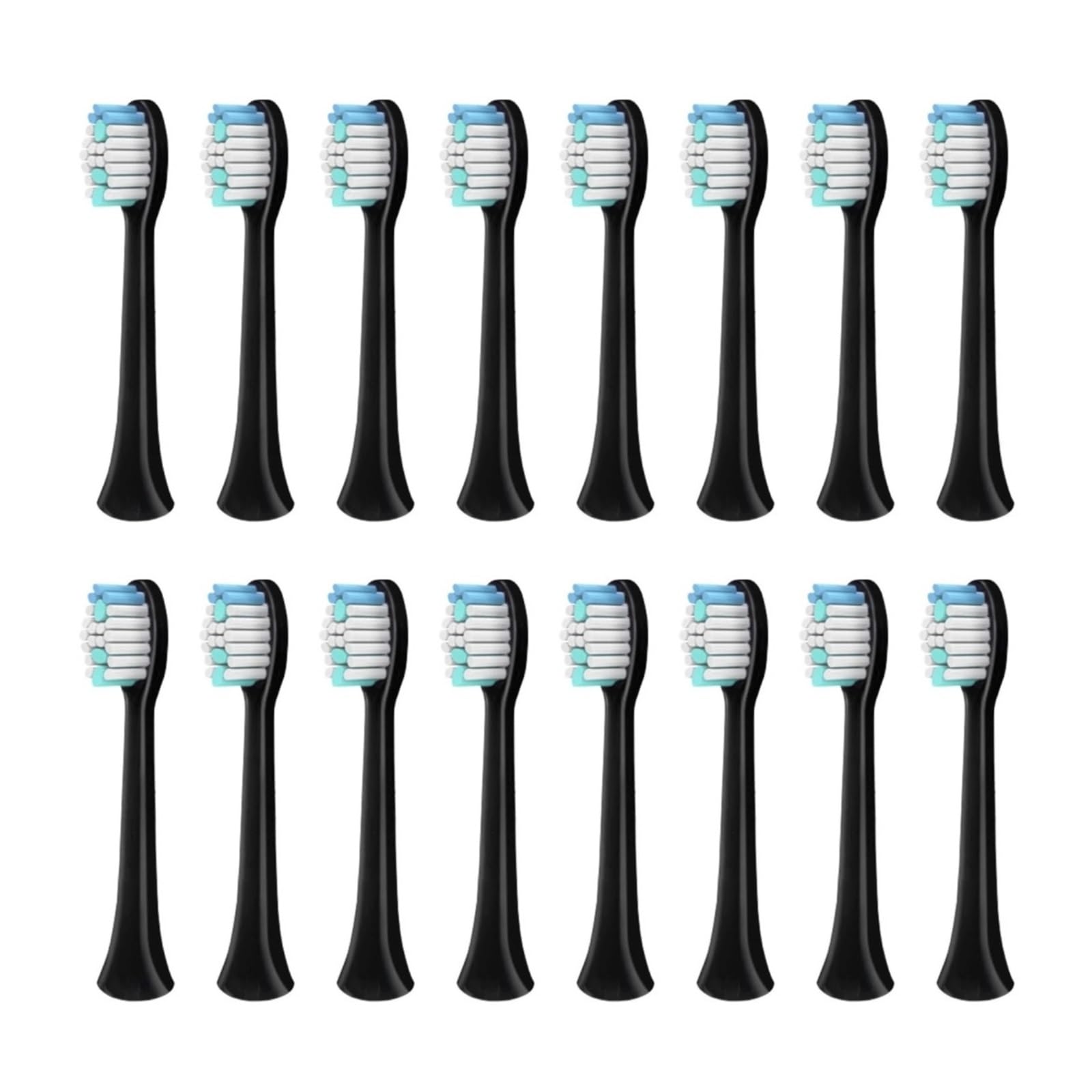 Cabezales, compatible con Sarmocare, S100 S200 S600 | Cabezales de repuesto de plástico para cepillos eléctricos de adultos, aptos para S700 y S800(BLACK 16pcs)