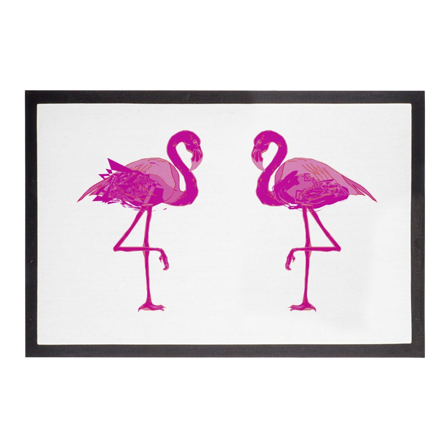 Paillasson flamants roses design animaux - Tapis d'entrée original 75x50cm