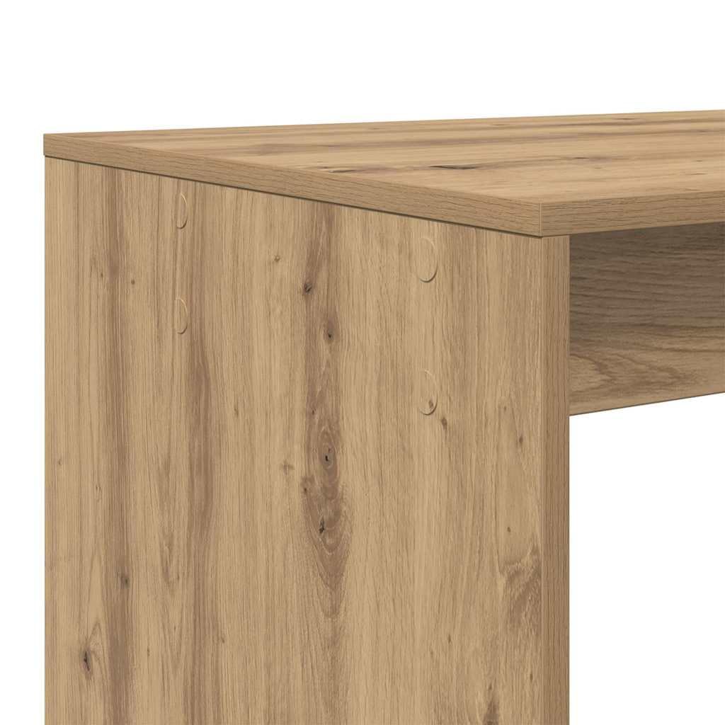 Scrivania PC Rovere Artigianale Legno Ingegnerizzato 108x55 cm | Tavolo moderno con rialzo per monitor e vano CPU, ideale per ottimizzare lo spazio nello studio o in camera.