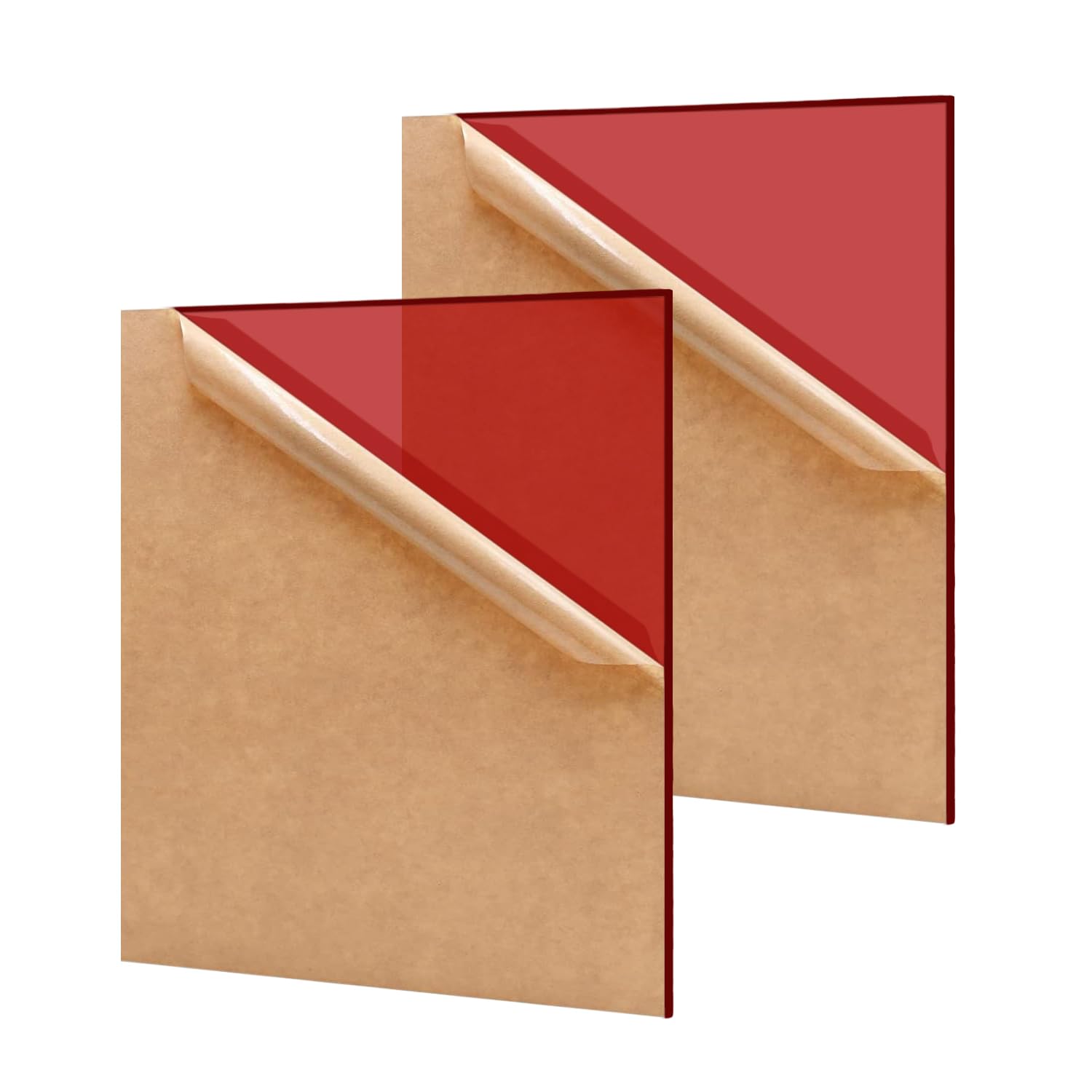 Red Acrylic Sheets - 2 Pack for Laser Cutting & Crafts -15