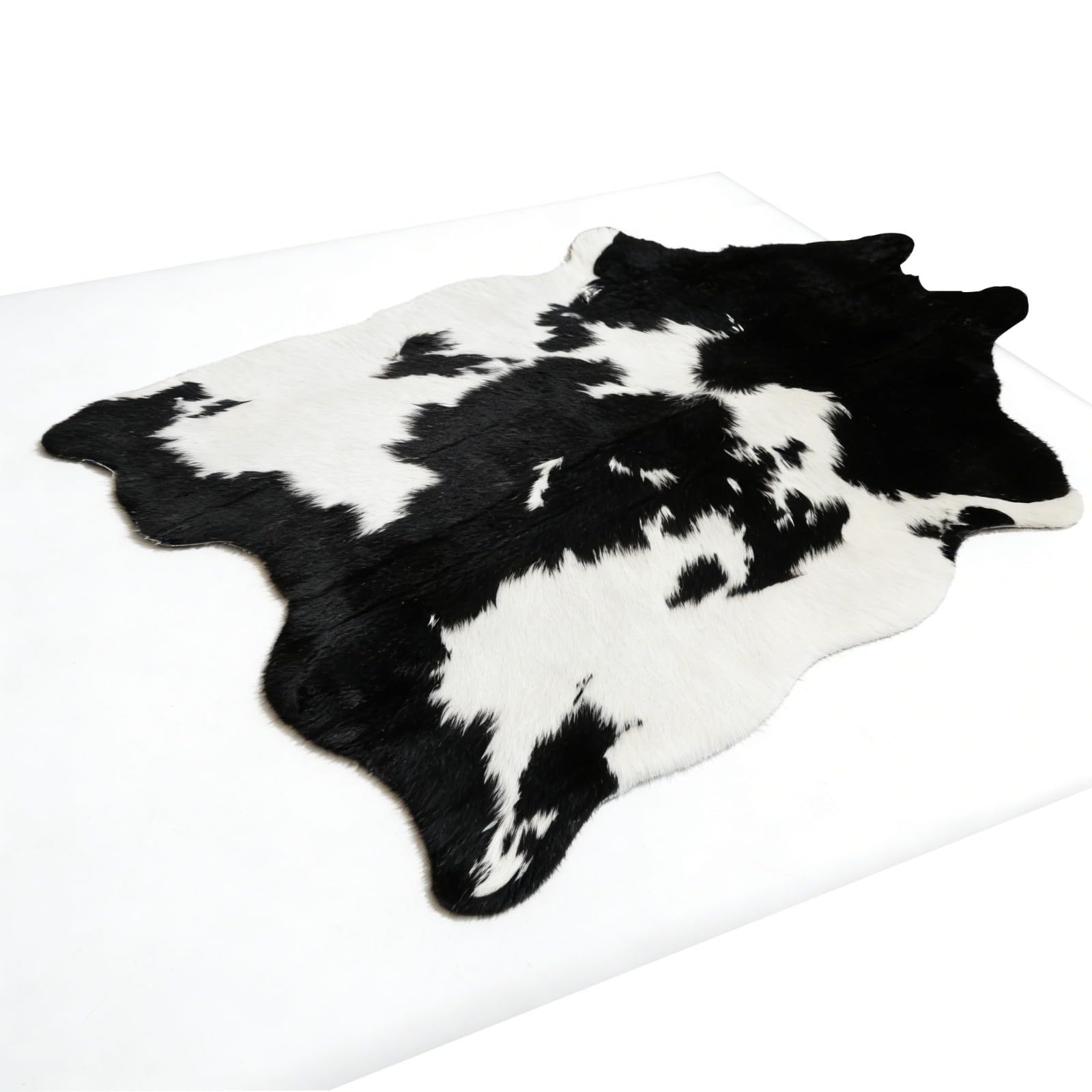 Pelliccia Sintetica Bianco e Nero Tappeto - Finta Mucca Short Pile Tappeto per Salotto Camera da Letto, 200x140cm, Black White tappeti