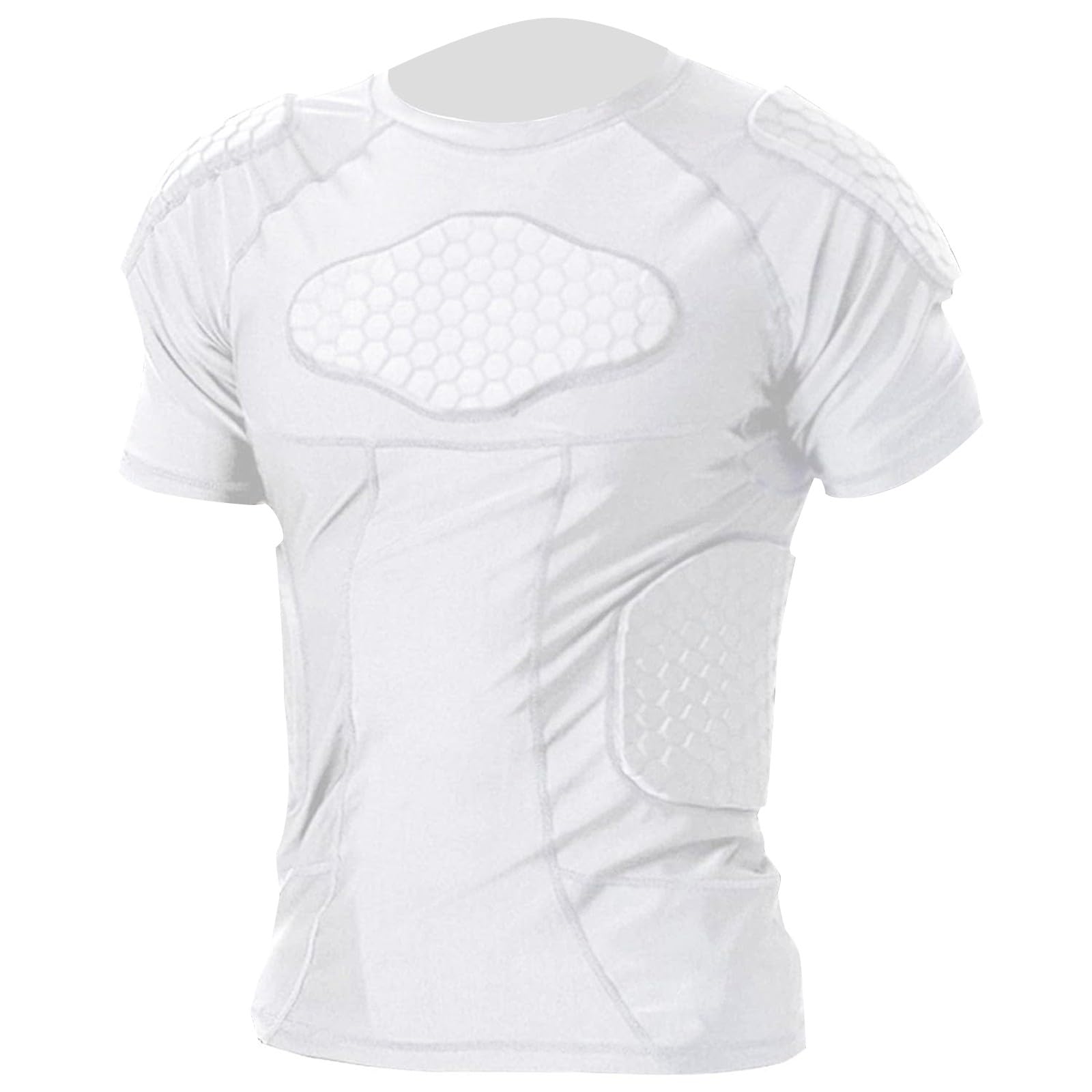 Compression Shirt Herren, Protektoren Shirt Herren Motorrad Fahrrad Schnelltrocknend Oberteil Kampfsport Sommershirt Gym Sport Trainingsshirt Gepolsterte Kompressionshirt Outdoor T Shirt