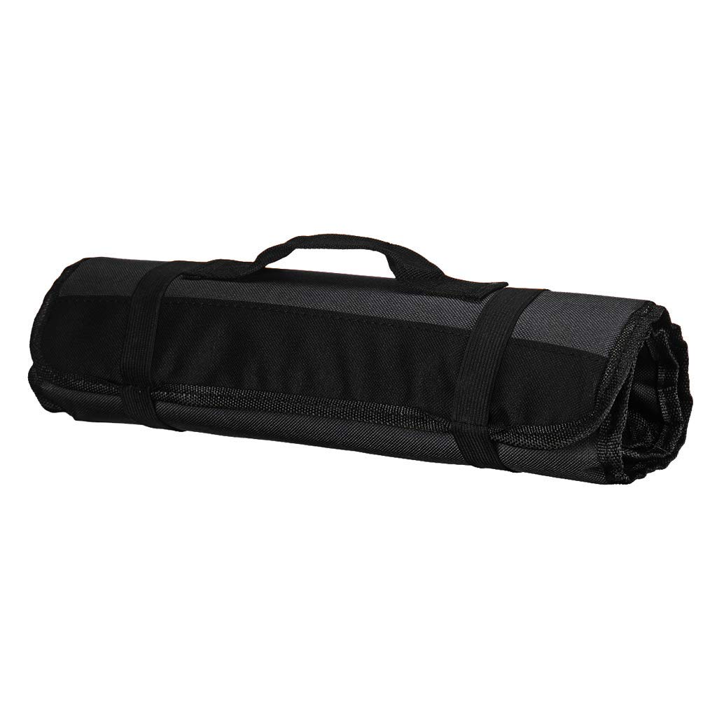Inzopo Black Chefs Knife Roll Bag, Oxford Cloth Cutlery Knives Holder Protector Kitchen Cooking Tools Wallet - -
