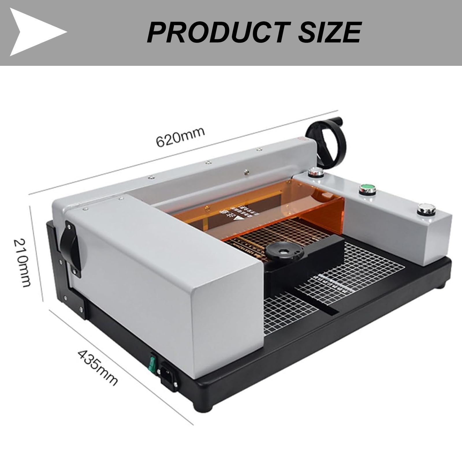 200 W Papierschneider Mit Laserpositionierung, FüR Druckereien/BüRo/Zuhause, Mit Schutzabdeckung, Bodenplatten-Gitterskalendesign, Schnittgenauigkeit ±0,5 Mm,110V