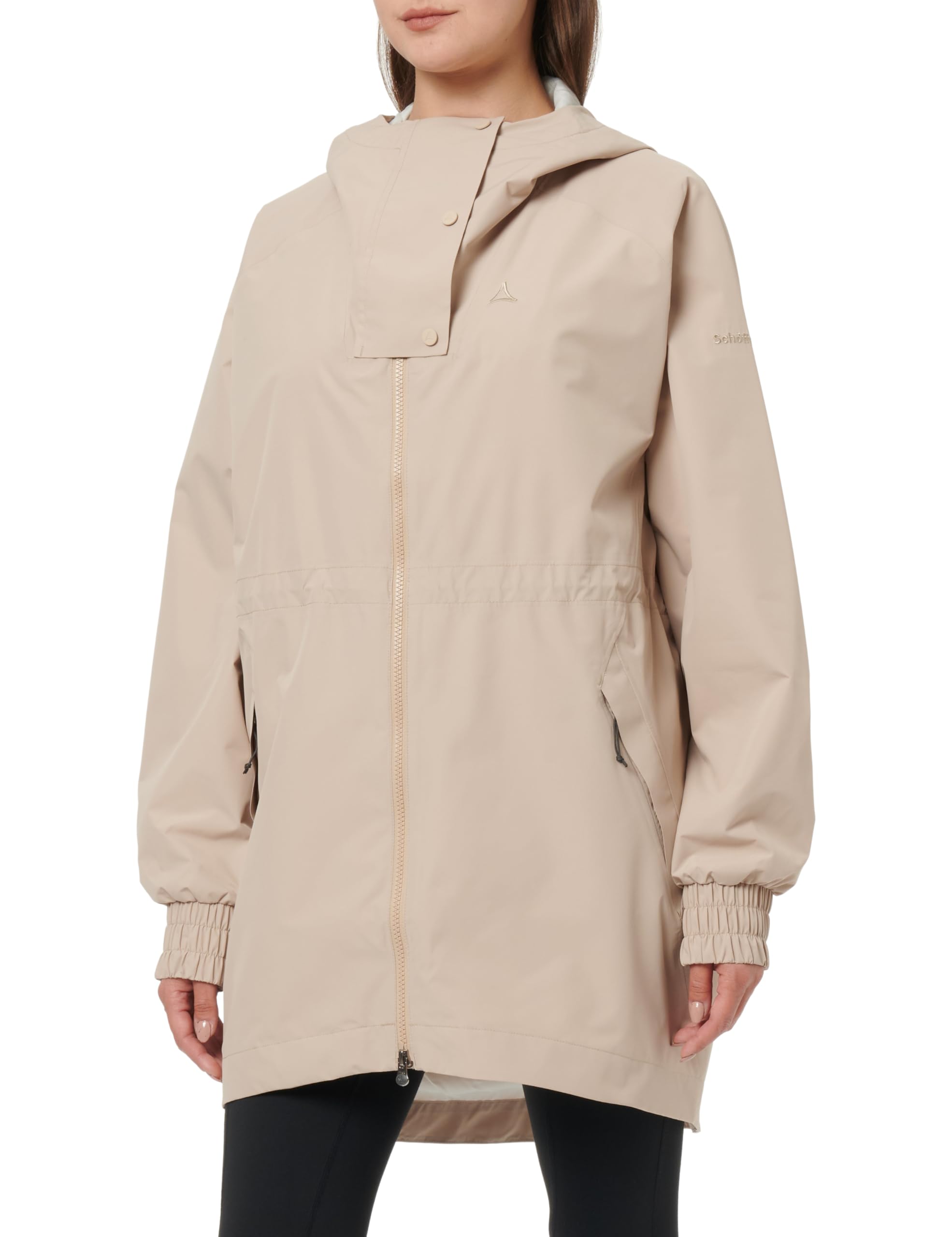 Schöffel Damen Parka Style Bohorok WMS, wasserdichter Regenparka aus recyceltem Material, atmungsaktive Allwetterjacke mit Oversize-Passform