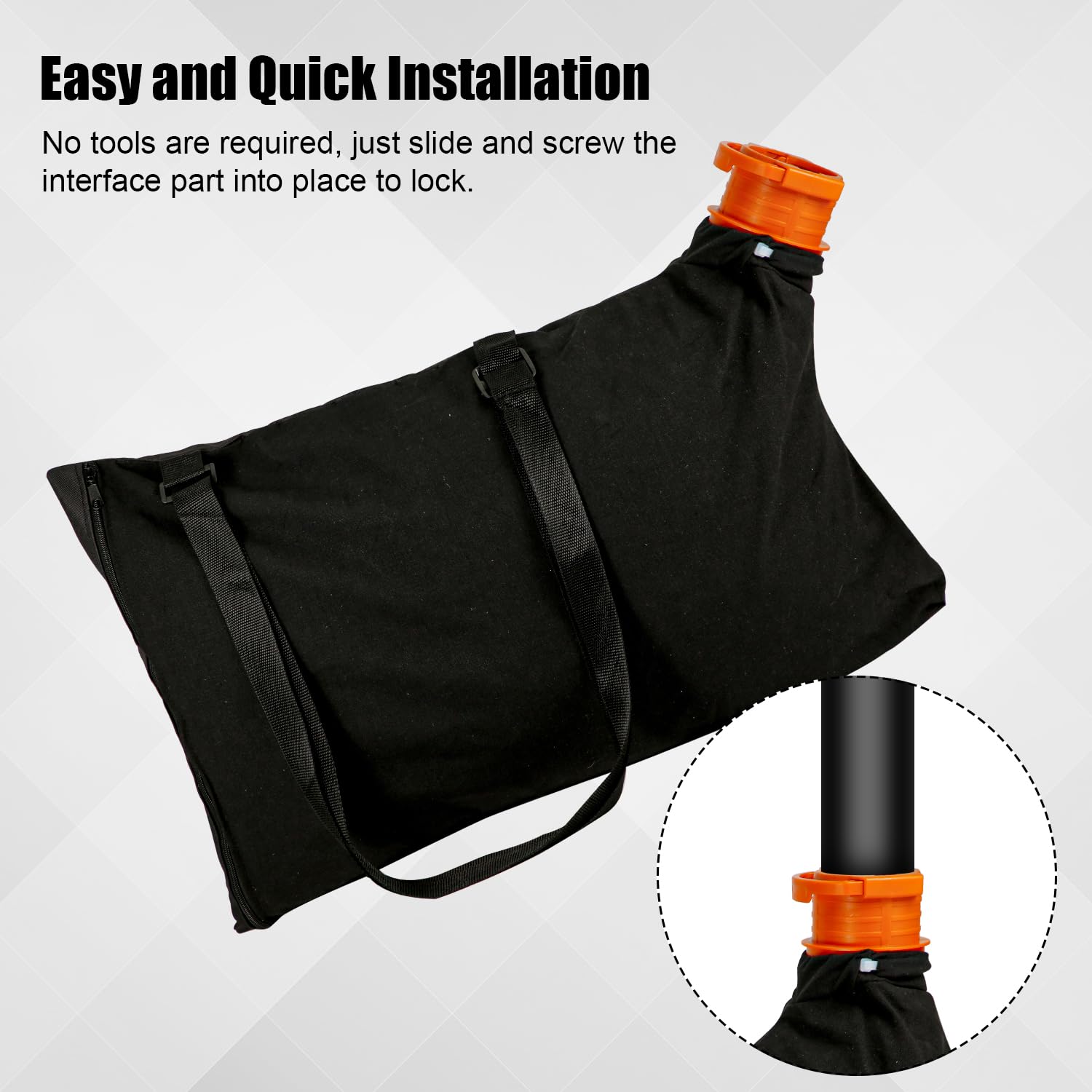 Sac De Rechange Pour Souffleur/Aspirateur Worx WG500, WG501, WG502, WG508 - Capacité 37 Litres, Installation Facile - 5